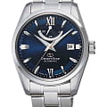 Orient Orient Star RE-AU0005L  RE-AU0005L механические мужские часы  синий циферблат, браслет нержавеющая сталь — вид спереди