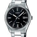 Casio Casio Collection LTP-1302D-1A1  LTP-1302D-1A1 кварцевые женские часы  черный циферблат, браслет нержавеющая сталь — вид спереди