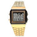 Casio Casio Illuminator A-500WEGA-9E  A-500WEGA-9E автокварц (кинетик) мужские часы   циферблат, браслет сталь c pvd покрытием — вид спереди