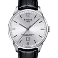 Tissot Tissot Chemin des Tourelles Powermatic 80 T099.407.16.037.00 Chemin des Tourelles T0994071603700 механические мужские часы  серебристый циферблат, браслет кожаный — вид спереди