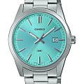 Casio Casio Collection MTP-VD03D-2A3  MTP-VD03D-2A3 кварцевые мужские часы  бирюзовый циферблат, браслет нержавеющая сталь — вид спереди