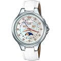 Casio Casio Sheen SHE-3045L-7A  SHE-3045L-7A кварцевые женские часы  перламутровый циферблат, браслет кожа + текстиль — вид спереди