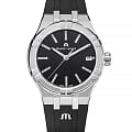 Maurice Lacroix Maurice Lacroix Aikon Quartz AI1106-SS000-350-2  AI1106-SS000-350-2 кварцевые женские часы  черный циферблат, браслет каучук — вид спереди