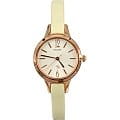 Orient Orient QC14006W (FQC14006W)  FQC14006W автокварц (кинетик) женские часы  белый циферблат, браслет кожа + текстиль — вид спереди