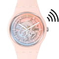 Swatch Swatch New Gent Bioceramic Swatch Pay! SO32P103-5300  SO32P103-5300 кварцевые женские часы  прозрачный циферблат, браслет силикон — вид спереди