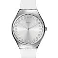 Swatch Swatch Skin Irony SYXS143  SYXS143 кварцевые женские часы  серебристый циферблат, браслет кожаный — вид спереди