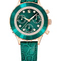 Swarovski Swarovski Octea Chrono 5672931  5672931 кварцевые женские часы  зеленый циферблат, браслет кожаный — вид спереди