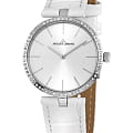 Jacques Lemans Jacques Lemans 1-2024G  1-2024G кварцевые женские часы  белый циферблат, браслет кожаный — вид спереди
