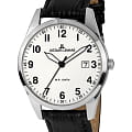 Jacques Lemans Jacques Lemans 1-2002B  1-2002B кварцевые мужские часы  белый циферблат, браслет кожаный — вид спереди