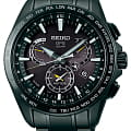 Seiko Seiko Astron GPS Solar SSE079J1  SSE079J1 кварцевые мужские часы  черный циферблат, браслет сталь c pvd покрытием — вид спереди