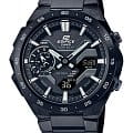 Casio Casio Edifice Windflow ECB-2200DC-1ADF (ECB-2200DC-1AEF) ECB ECB-2200DC-1AEF кварцевые мужские часы  черный циферблат, браслет сталь с ip покрытием — вид спереди