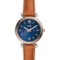 Fossil Fossil FB-01  ES4701  ES4701 кварцевые женские часы  синий циферблат, браслет кожаный — вид спереди
