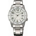 Orient Orient UNF0001W (FUNF0001W)  FUNF0001W  женские часы  белый циферблат, браслет  — вид спереди