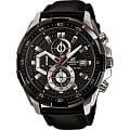 Casio Casio Edifice EFR-539L-1AVUDF (EFR-539L-1A) EFR EFR-539L-1A кварцевые мужские часы  черный циферблат, браслет кожаный — вид спереди