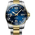 Longines Longines HydroConquest L3.781.3.96.7  L37813967 механические мужские часы  синий циферблат, браслет нержавеющая сталь — вид спереди