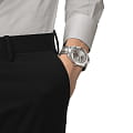 Tissot Tissot Gentleman Titanium T127.410.44.081.00 кварцевые мужские часы часы, крупный план серебристый циферблат