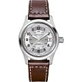 Hamilton Hamilton Khaki Field Auto H70455553  H70455553 механические мужские часы  серебристый циферблат, браслет кожаный — вид спереди