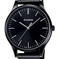 Casio Casio Collection LTP-E140B-1A Retro LTP-E140B-1A кварцевые женские часы  черный циферблат, браслет сталь с ip покрытием — вид спереди