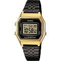 Casio Casio Illuminator LA680WEGB-1A  LA680WEGB-1A кварцевые мужские часы  серый циферблат, браслет нержавеющая сталь — вид спереди