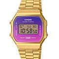 Casio Casio Vintage A168WERG-2ADF (A168WERG-2A)  A168WERG-2A электронные мужские часы   циферблат, браслет сталь с ip покрытием — вид спереди