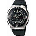 Casio Casio Illuminator AQ-164W-1A  AQ-164W-1A кварцевые мужские часы  черный циферблат, браслет пластик — вид спереди