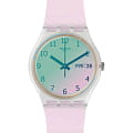 Swatch Swatch Gent Standard GE714  GE714 кварцевые женские часы  розовый циферблат, браслет силикон — вид спереди