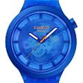 Swatch Swatch Big Bold Biosourced Lacquered SB05N116  SB05N116 кварцевые мужские часы  синий циферблат, браслет биоматериал — вид спереди