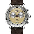 Zeppelin Zeppelin Fridrichshafen 85845  85845 кварцевые мужские часы  золотой циферблат, браслет кожаный — вид спереди