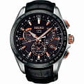 Seiko Seiko Astron GPS Solar SSE061J1  SSE061J1  мужские часы  черный циферблат, браслет кожаный — вид спереди