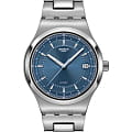 Swatch Swatch Irony Sistem51 YIS435G  YIS435G механические мужские часы  синий циферблат, браслет нержавеющая сталь — вид спереди