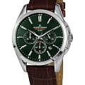 Jacques Lemans Jacques Lemans 1-1945C  1-1945C кварцевые мужские часы  зеленый циферблат, браслет кожаный — вид спереди