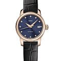 Mido Mido Baroncelli Lady Twenty Five M039.007.36.046.00  M0390073604600 механические женские часы  синий циферблат, браслет кожаный — вид спереди