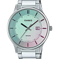 Casio Casio Collection MTP-E605D-7E  MTP-E605D-7E кварцевые мужские часы  зеленый циферблат, браслет нержавеющая сталь — вид спереди
