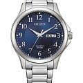 Citizen Citizen Basic BF2021-82L  BF2021-82L кварцевые мужские часы  синий циферблат, браслет нержавеющая сталь — вид спереди