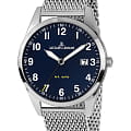 Jacques Lemans Jacques Lemans 1-2002J  1-2002J кварцевые мужские часы  синий циферблат, браслет нержавеющая сталь — вид спереди